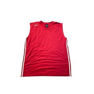 Vintage Adidas Climacool Mesh Jersey Tank Shirt Blank Embroiered Red White XL
